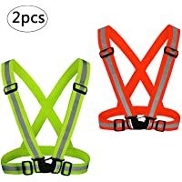 2PCS chaleco reflectante moto - KAKOO tira reflectante moto seguridad visibilidad alta homologado chaleco xxxl elástico…